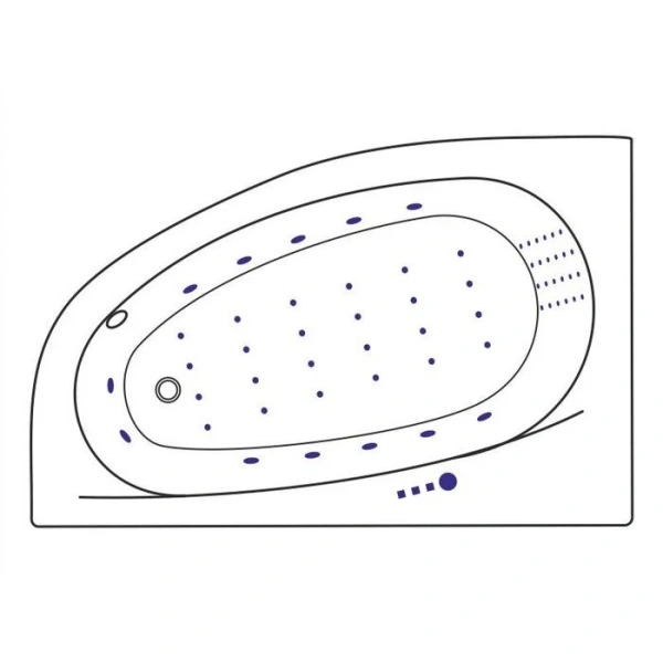 Ванна гидромассажная Excellent Kameleon Nano 170 x 110 см, левая, белый/хром, WAEX.KML17.NANO.CR (детальная фотография), в наличии