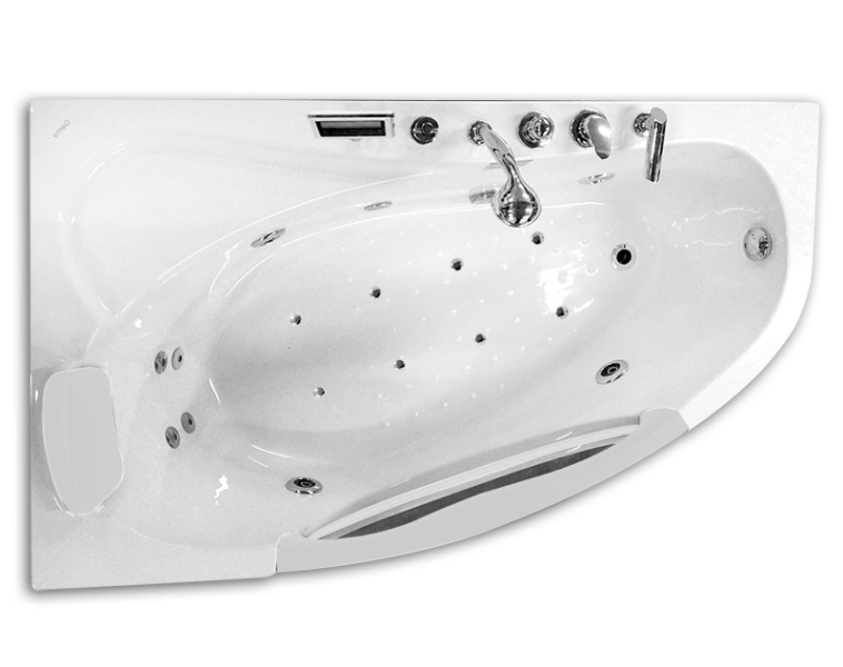 Ванна акриловая пристенная левая Gemy G9046 K L (детальная фотография), акриловые, стеклянные