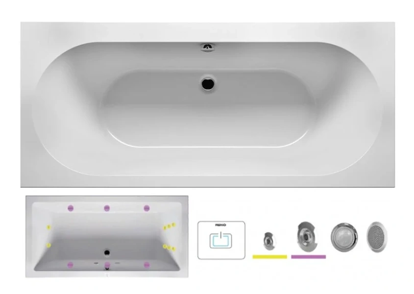 Ванна гидромассажная Riho Carolina 170 x 80 см, FLOW BB5300500000000_FLOW (детальная фотография)
