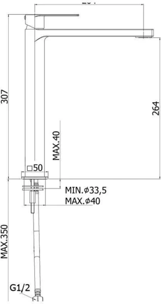 Смеситель для раковины Paffoni Tango TA081 однорычажный (детальная фотография), для раковины