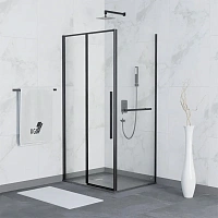 Душевой уголок RGW Stilvoll SV-42-1B 120х100 см профиль черный, стекло прозрачное
