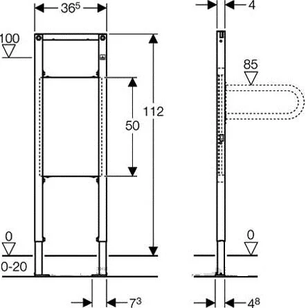 Инсталляция для поручней и опор (монтажный элемент)  Geberit Duofix 111.790.00.1 (детальная фотография), нет в наличии