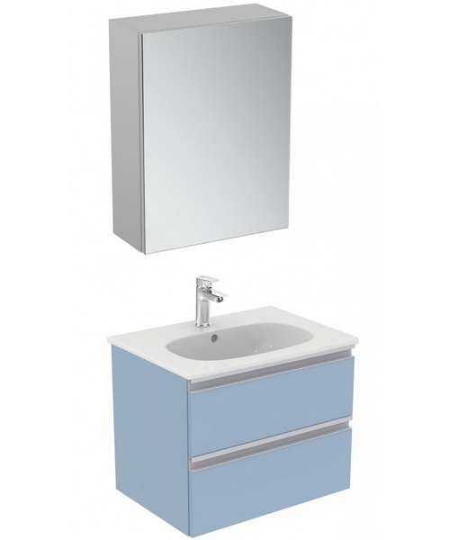 Тумба под раковину подвесная Ideal Standard Tesi 60 см серо-голубой матовый T0050WI (детальная фотография), современная, hi-tech