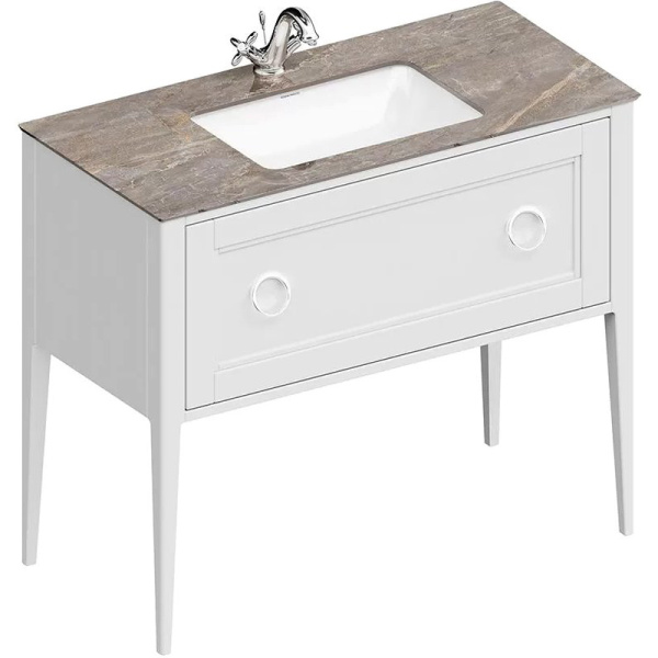 Тумба под раковину напольная Kerama Marazzi Plaza Classic 100 см белая матовая PL.CN.100.1\WHT.M (детальная фотография), классика, ретро