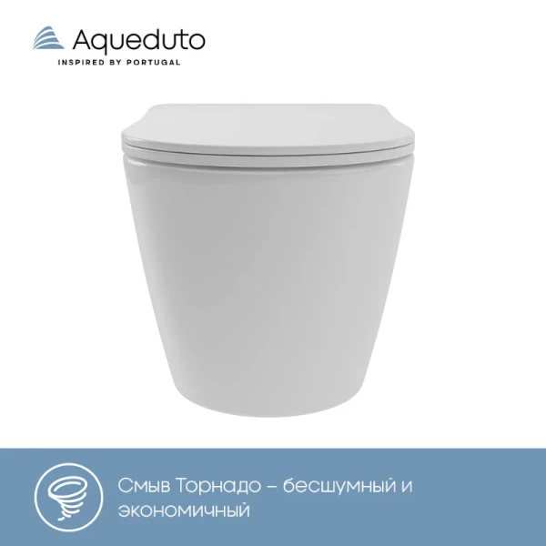 Унитаз подвесной Aqueduto Ovo Plus белый OVOT0210 (детальная фотография), в наличии