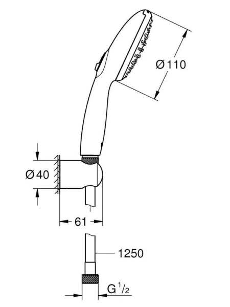 Душевой комплект Grohe Tempesta хром 27799003 (детальная фотография), душевые комплекты, наборы