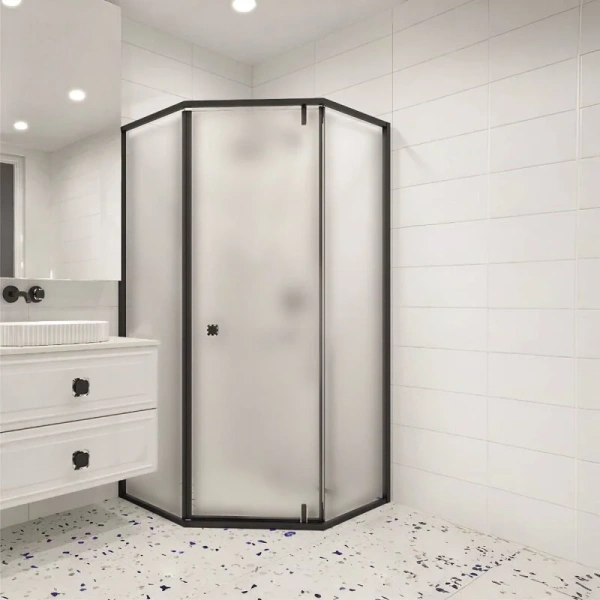 Душевой уголок RGW Hotel HO-088B 90x90 см профиль черный, стекло матовое 350608899-24 (детальная фотография)