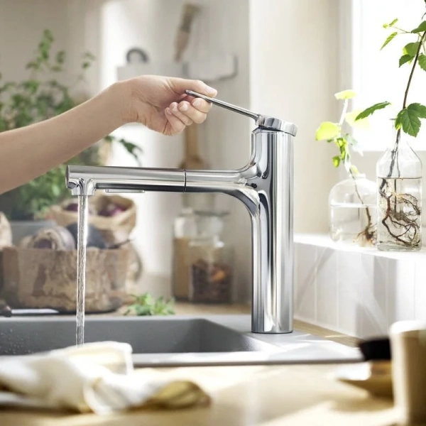 Смеситель для кухни Hansgrohe Zesis M33 сталь 74801800 (детальная фотография), другие
