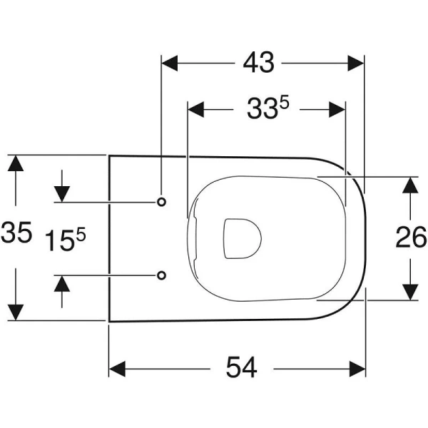 Унитаз подвесной Geberit Smyle Square безободковый 500.208.01.1 (детальная фотография), подвесные, встраиваемые