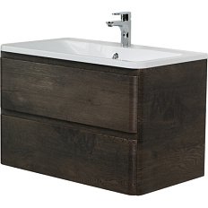 Тумба под раковину подвесная BelBagno Albano 80 см с двумя выкатными ящиками, nature grigio