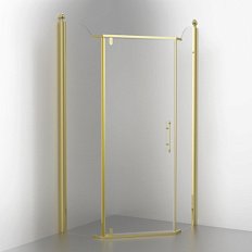 Душевой уголок Migliore Diadema Penta 100х100 см профиль золото стекло прозрачное