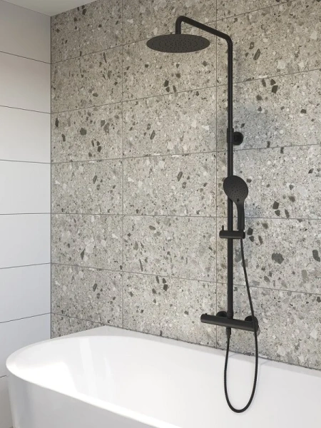 Душевая стойка Cersanit Brasko черная матовая 64527 (детальная фотография), черные