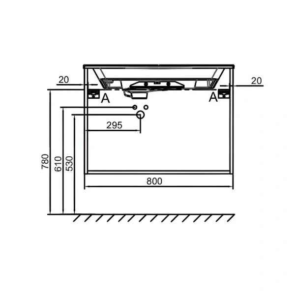 Тумба под раковину подвесная Jacob Delafon Odeon Rive Gauche 80 см два ящика ручки хром EB2522-R5-NR4 (детальная фотография), современная, hi-tech