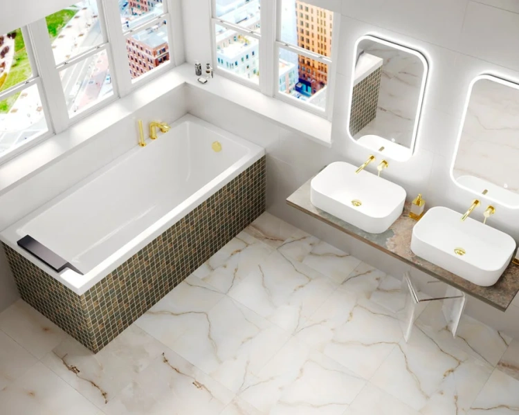 Ванна акриловая Whitecross Wave, 160 х 70 см, увеличенная толщина акрила, усиленная армировка, 0101.160070.100 (детальная фотография), современныe, hi-tech