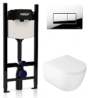 Унитаз с инсталляцией Valsir Dream с клавишей хром