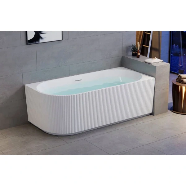 Ванна акриловая Royal Bath Nero RB710300L-GR/RB710300R-GR, 150 x 75 см, левая/правая, цвет белый (детальная фотография), асимметричные