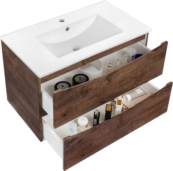Тумба под раковину подвесная Vincea Mia 80,7 см R.Wood VMC-2MC800RW (детальная фотография), моноблок