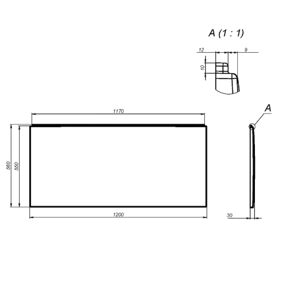Фронтальная панель Am.Pm X-Joy 120 см белая W94A-120-070W-P (детальная фотография), по запросу