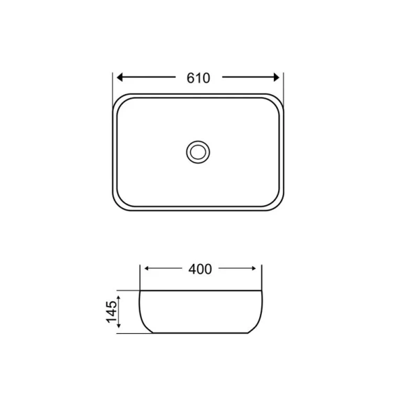 Раковина Grossman 61 см белая GR-3049 (детальная фотография), современные, hi-tech