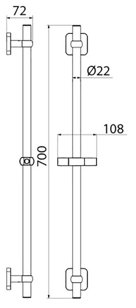 Штанга для душа IDDIS Bild хром BIL7000i17 (детальная фотография), хром