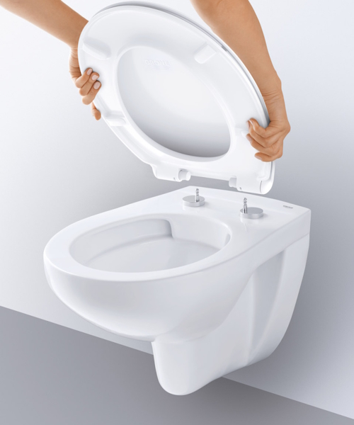 Унитаз подвесной Grohe Bau Ceramic безободковый 39427000 (детальная фотография), современные, hi-tech, круглые