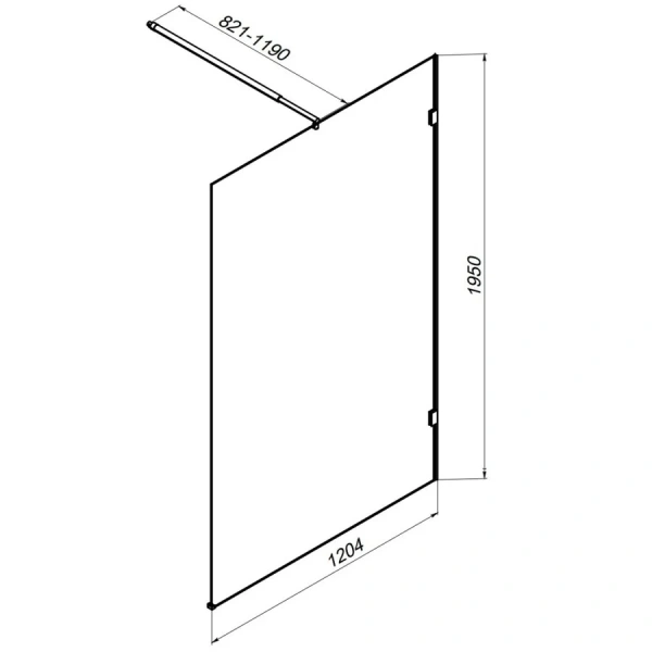 Душевая перегородка Am.Pm X-Joy 120 см профиль черный W94UWI-120-F1-BTE (детальная фотография), современные, hi-tech