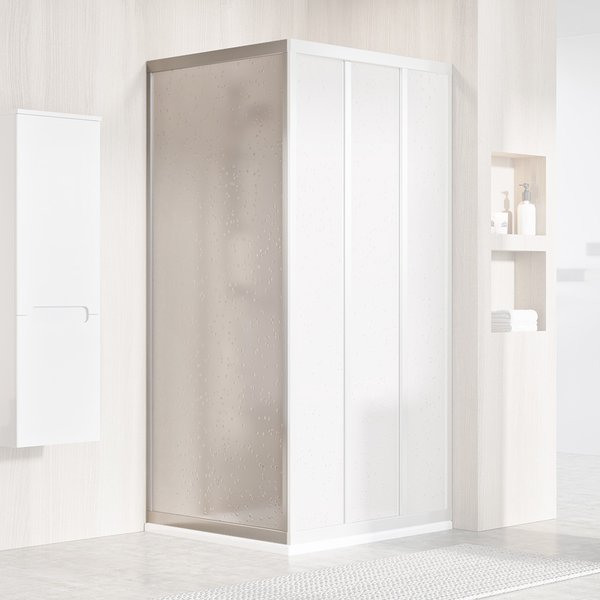 Душевая неподвижная стенка, профиль сатин, пластик пеарл, Ravak Supernova APSS-90 94070U0211 (детальная фотография)