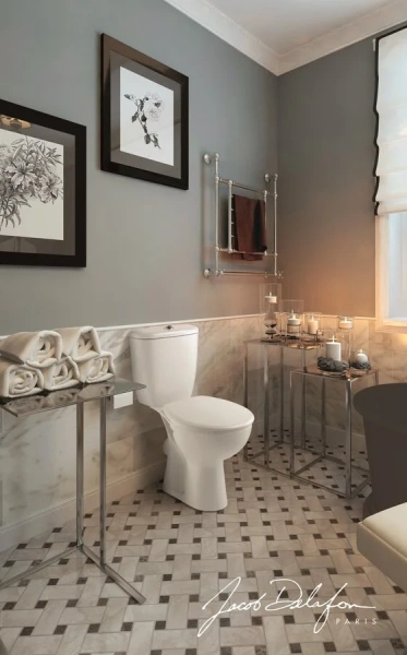 Унитаз-компакт Jacob Delafon BRIVE E0383N (детальная фотография), современные, hi-tech, круглые