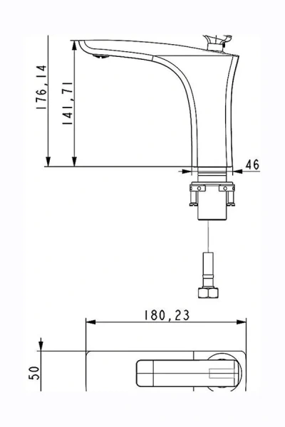 Смеситель для раковины Timo Helmi хром-белый 4061/00-16F (детальная фотография), для раковины