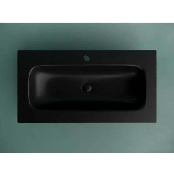 Раковина Ceramica Nova Grace 91 см черная матовая CN7019MB (детальная фотография), встраиваемые (в столешницу)