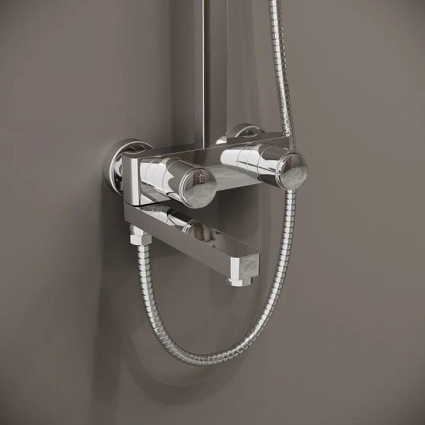 Душевая стойка IDDIS Slide хром SLISBBTi06 (детальная фотография), с изливом