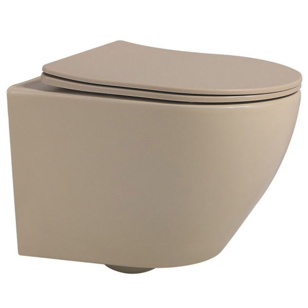 Унитаз подвесной Abber BEQUEM бежевый матовый AC1100MBB (детальная фотография)