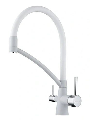 Смеситель для кухни Paulmark Siegen белый матовый с резиновым изливом - фото 2