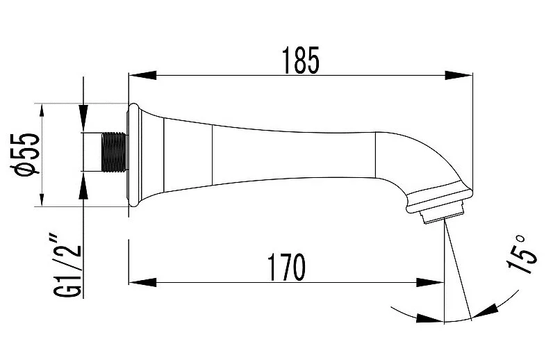 Излив для ванны Lemark хром LM4881C (детальная фотография), нет в наличии