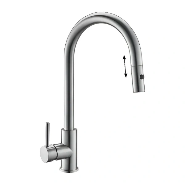 Смеситель для кухни BelBagno с выдвижной лейкой BB-LAM31B-IN (детальная фотография)