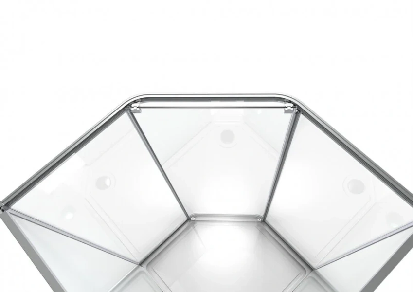 Душевая кабина Timo Ilma 100х100 см черная ILMA701 (детальная фотография), стеклянные, прозрачные