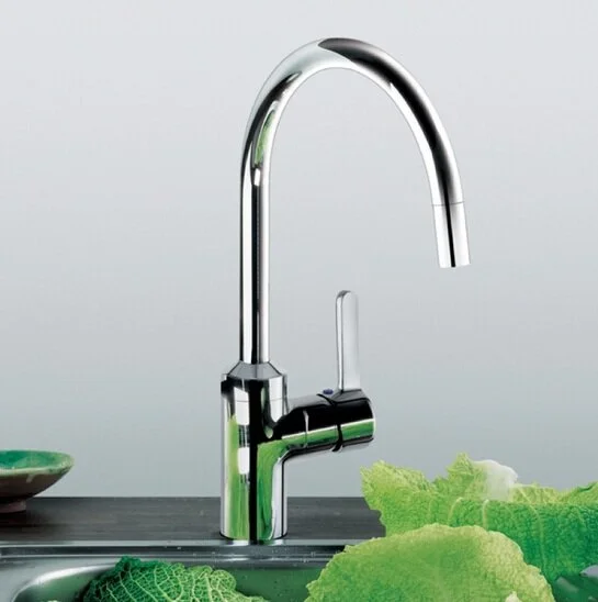 Смеситель для кухни Kludi Bingo Star хром 428570578 (детальная фотография), высокие, округлая форма