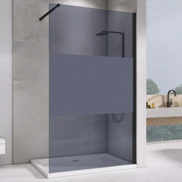Душевая перегородка Abber Immer Offen AG69120 120 см профиль черный (детальная фотография)