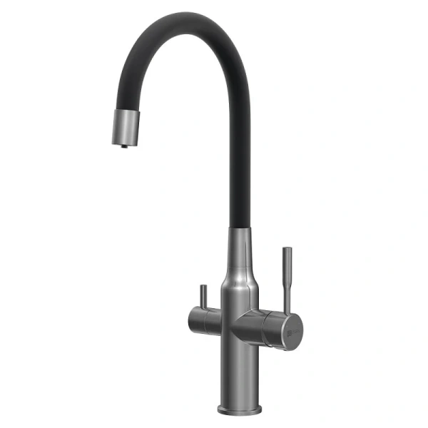 Смеситель для кухни Lemark Expert графит/черный LM5083GMN-Black (детальная фотография)