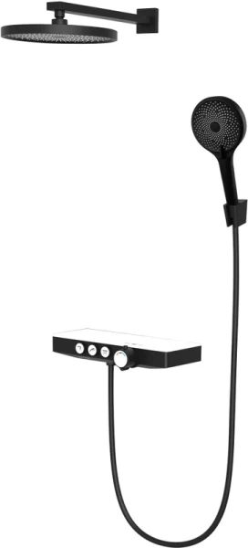 Душевой комплект BERGES Morans черный матовый 075004 (детальная фотография), душевые комплекты, наборы