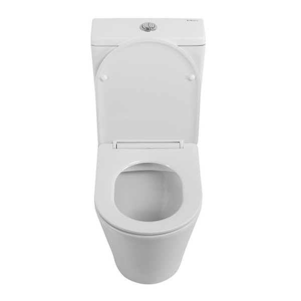 Чаша для унитаза-компакта BelBagno Flay-R с сиденьем дюропласт BB2149CPR/SC (детальная фотография), с горизонтальным, прямым выпуском, с прямым выпуском