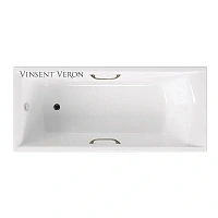 Чугунная ванна Vinsent Veron Devon VDV1807045H/VH0012BR, 180 x 70 см, ручки бронза, цвет белый