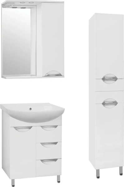 Зеркальный шкаф с подсветкой Style Line Жасмин 65 см белый ЛС-00000041 (детальная фотография), в наличии