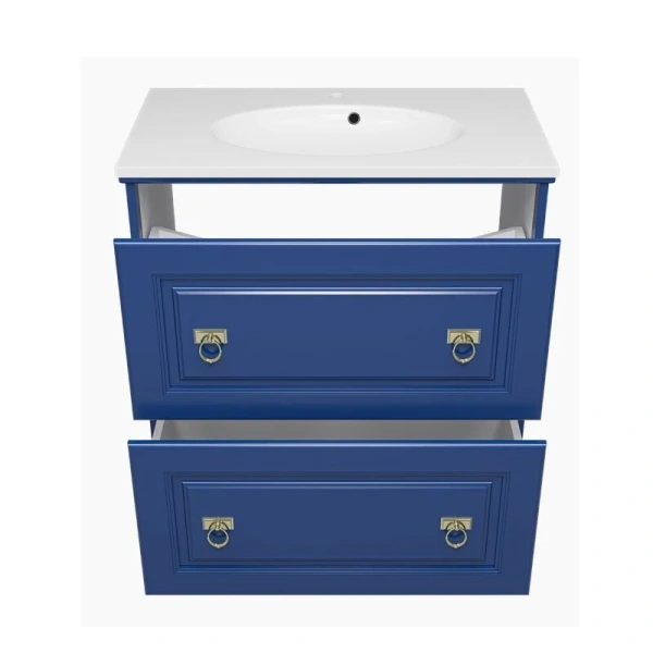 Тумба под раковину напольная Misty Версаль 80 см синяя П-Вер07080-11-12Я (детальная фотография), классика, ретро