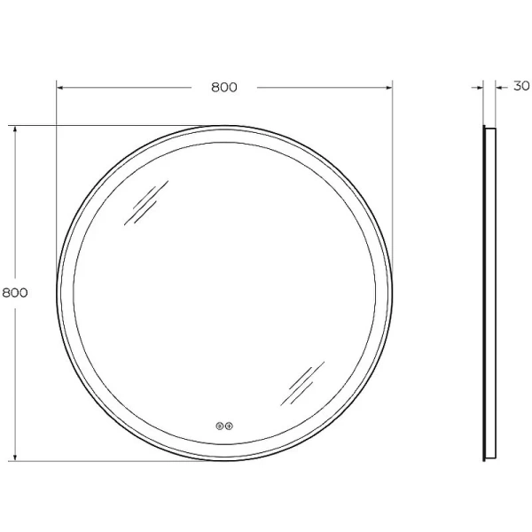 Зеркало с подсветкой Cezares 80 см круглое CZR-SPC-MC-800-RGB-TCH (детальная фотография), в наличии