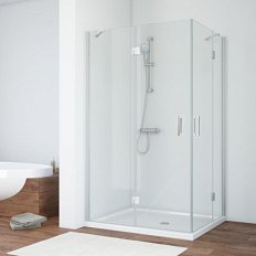 Душевой уголок Vegas-Glass AFA-F 90x80 см профиль хром матовый стекло шиншилла левый