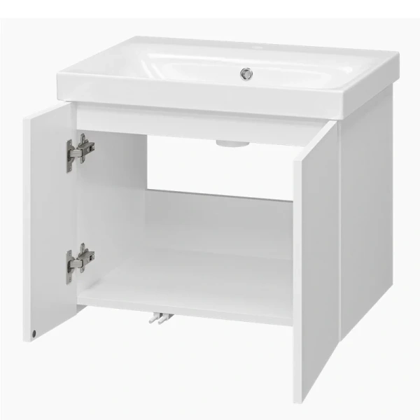 Тумба под раковину подвесная Misty Лира 60 см белая Пр-Лир06060-50По (детальная фотография), моноблок