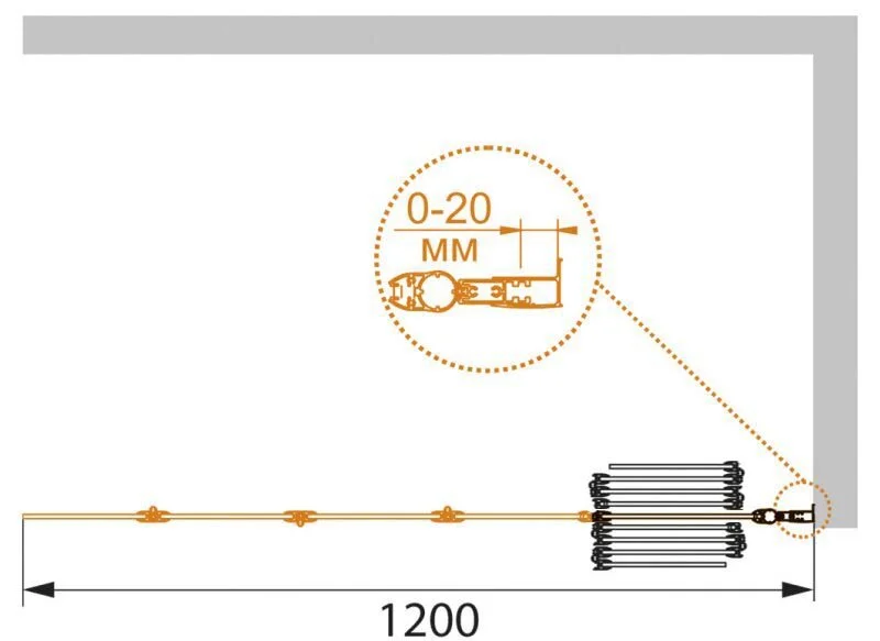 Шторка для ванны Cezares Pratico 120х140 см стекло прозрачное PRATICO-V-5-120/140-C-Cr (детальная фотография), недорогие
