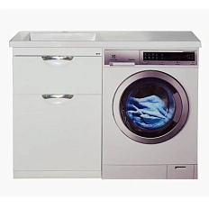 Тумба с раковиной напольная Misty Куба 120 см с ящиками