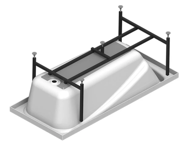 Акриловая ванна Радомир Роза 2-78-0-0-9-208Р, 169 x 77 см, фронтальный экран скандинавского вида, каркас разборный в комплекте, белая (детальная фотография), белые